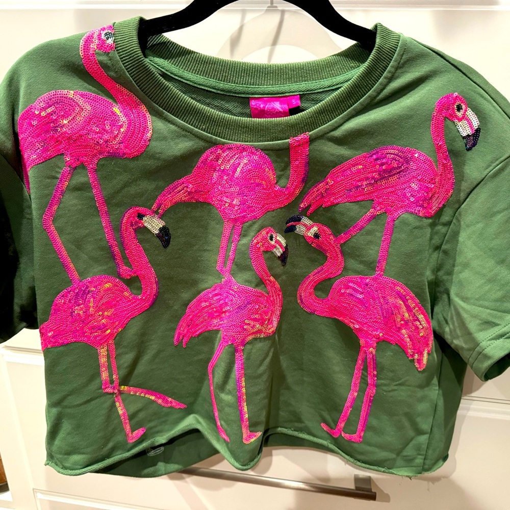 Queen of Sparkles Flamingo Top